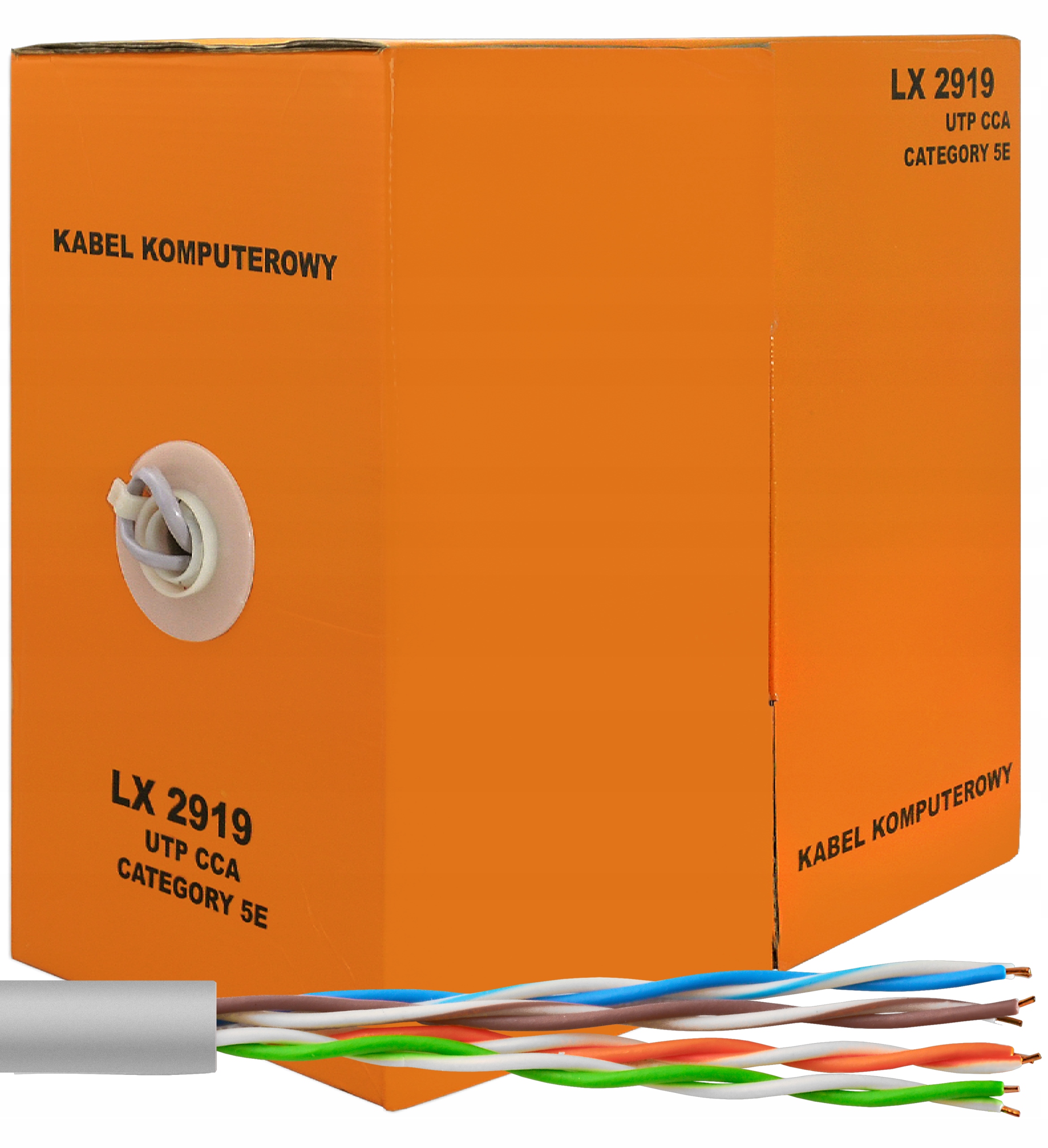 Kabel Komputerowy Lan Utp Sieciowy RJ45 Skrętka Cat 5E Cca Miedziowany 305M