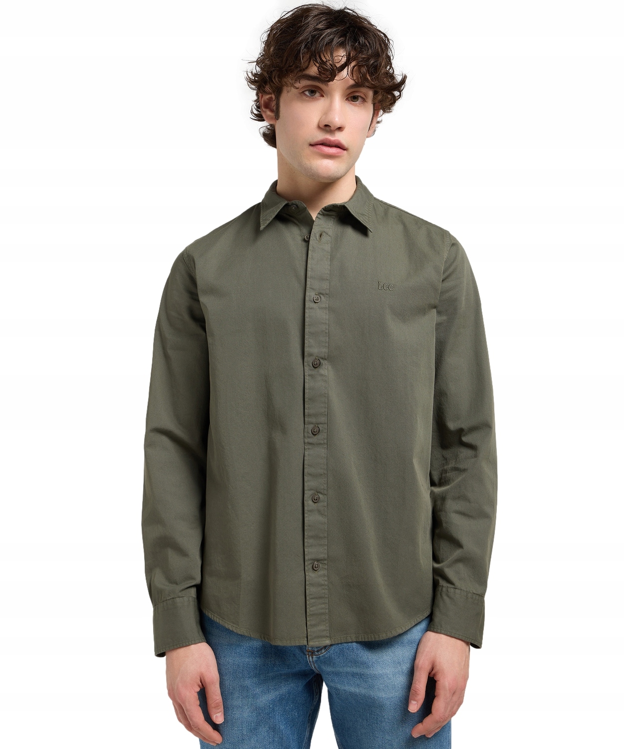 Košile Lee Patch Shirt 112370548 Olive Gray M