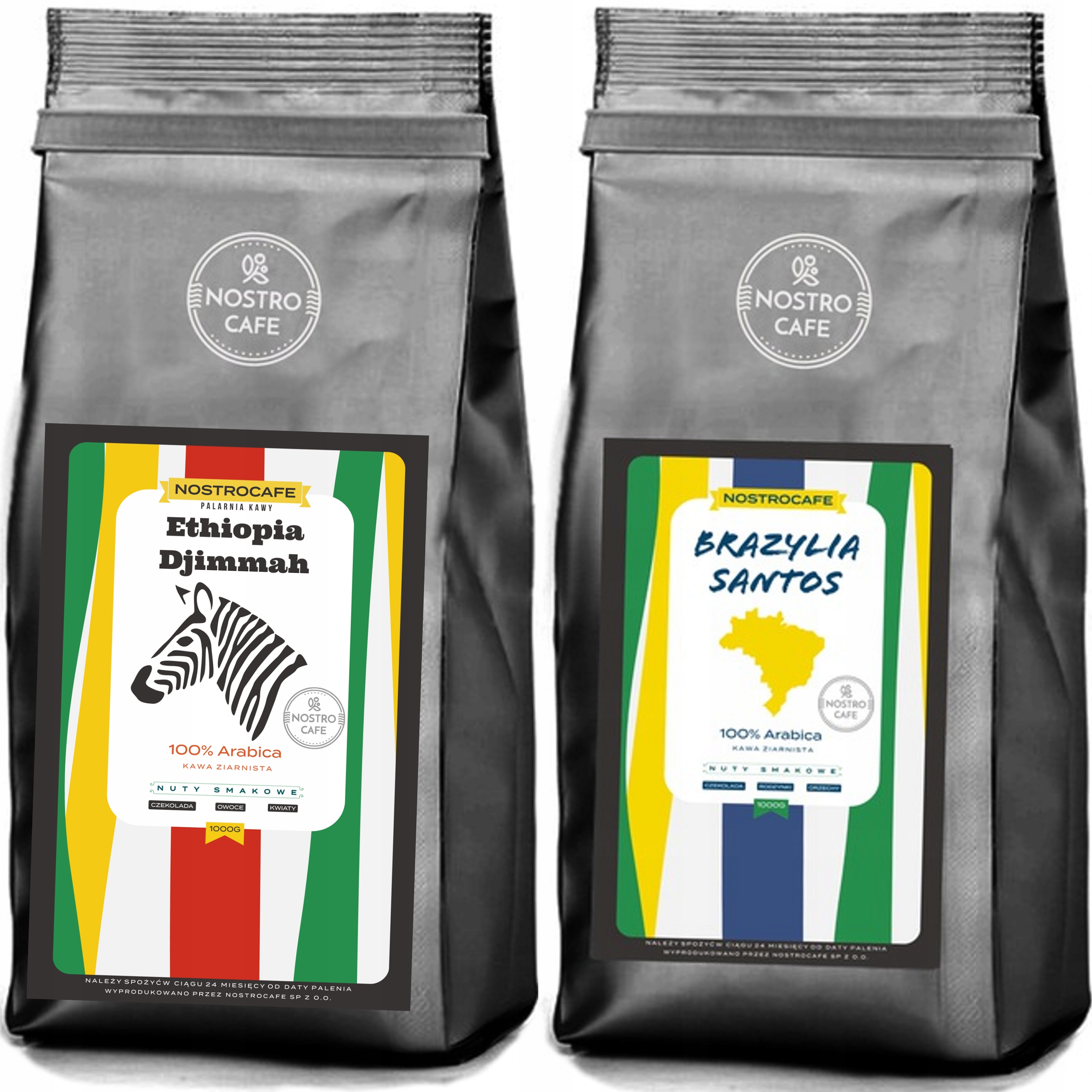 Levně Káva Zrnková 2KG Brazílie Santos Etiopie Djimmah