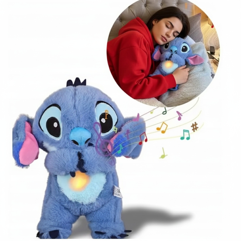 Ведмідь Стіч дихає синім талісманом, заспокійливо рухаючи вуха