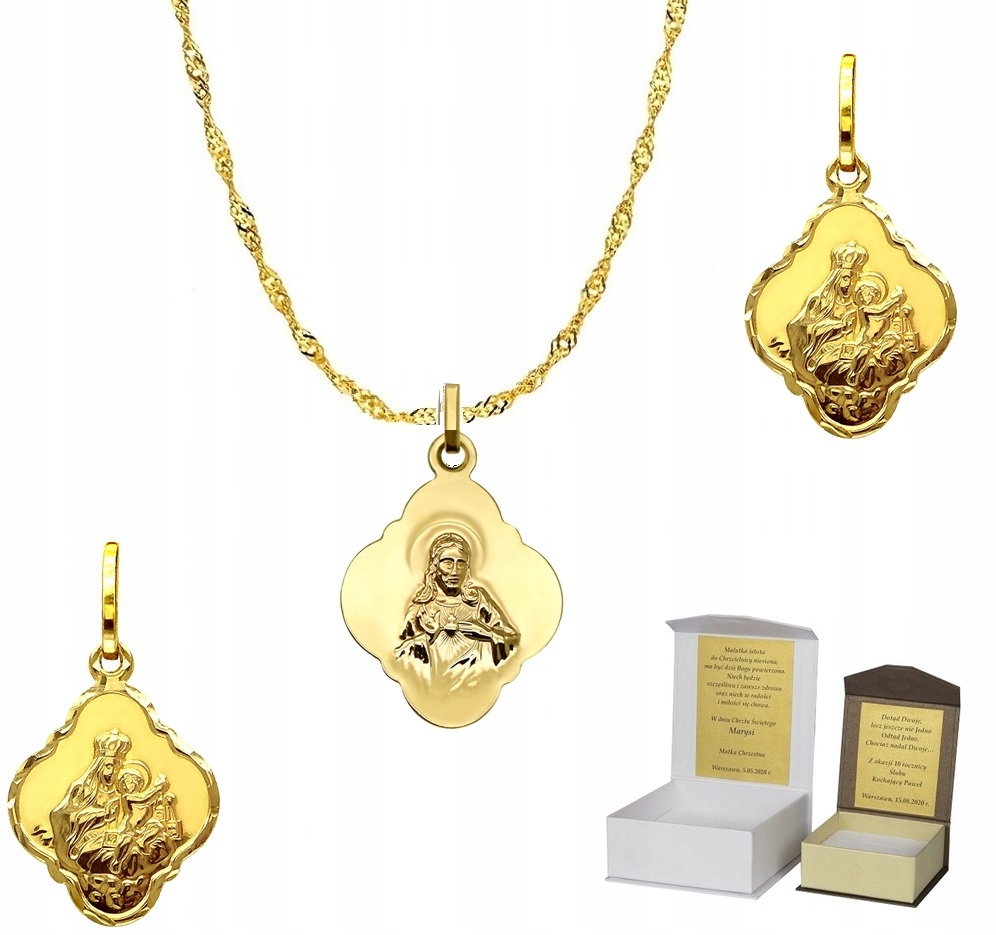 Zlatý řetízek pr. 585 medailonek Škaplerz 45 cm Dedikace SZ1MZ4