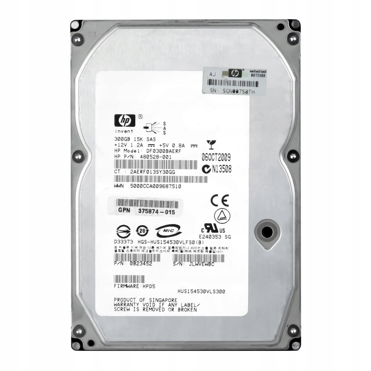 Hp 480528-001 300GB 15K 16MB Sas 3.5'' DF0300BAERF