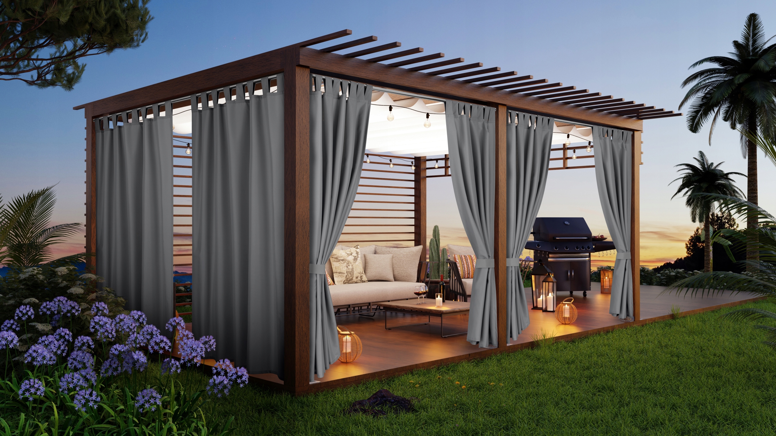 Dodatkowa opaska do ZASŁON OGRODOWYCH szarfa szara Producent inna