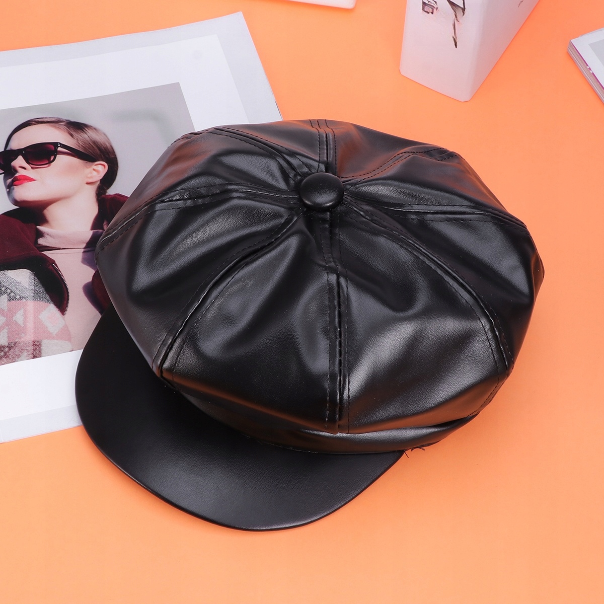 MODA DAMSKA SZTUCZNA SKÓRA PU RETRO Wzór dominujący bez wzoru