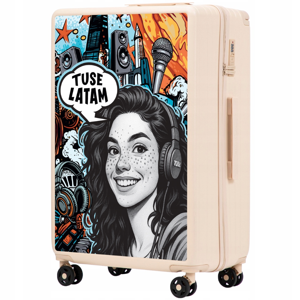 Velký cestovní kufr Abs, tvrdé zavazadlo XXL, registrované na 4 kolečkách Wings