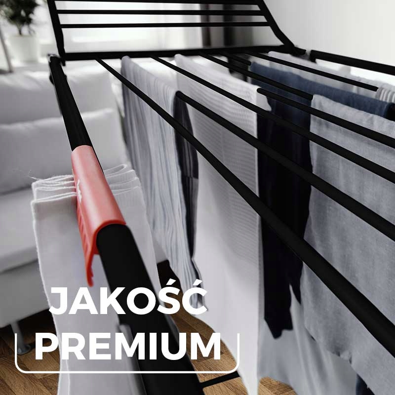 SUSZARKA VILEDA KING ULTIMATE NA UBRANIA NA PRANIE CZARNA MAT GRUBE LINKI Głębokość produktu 174 cm