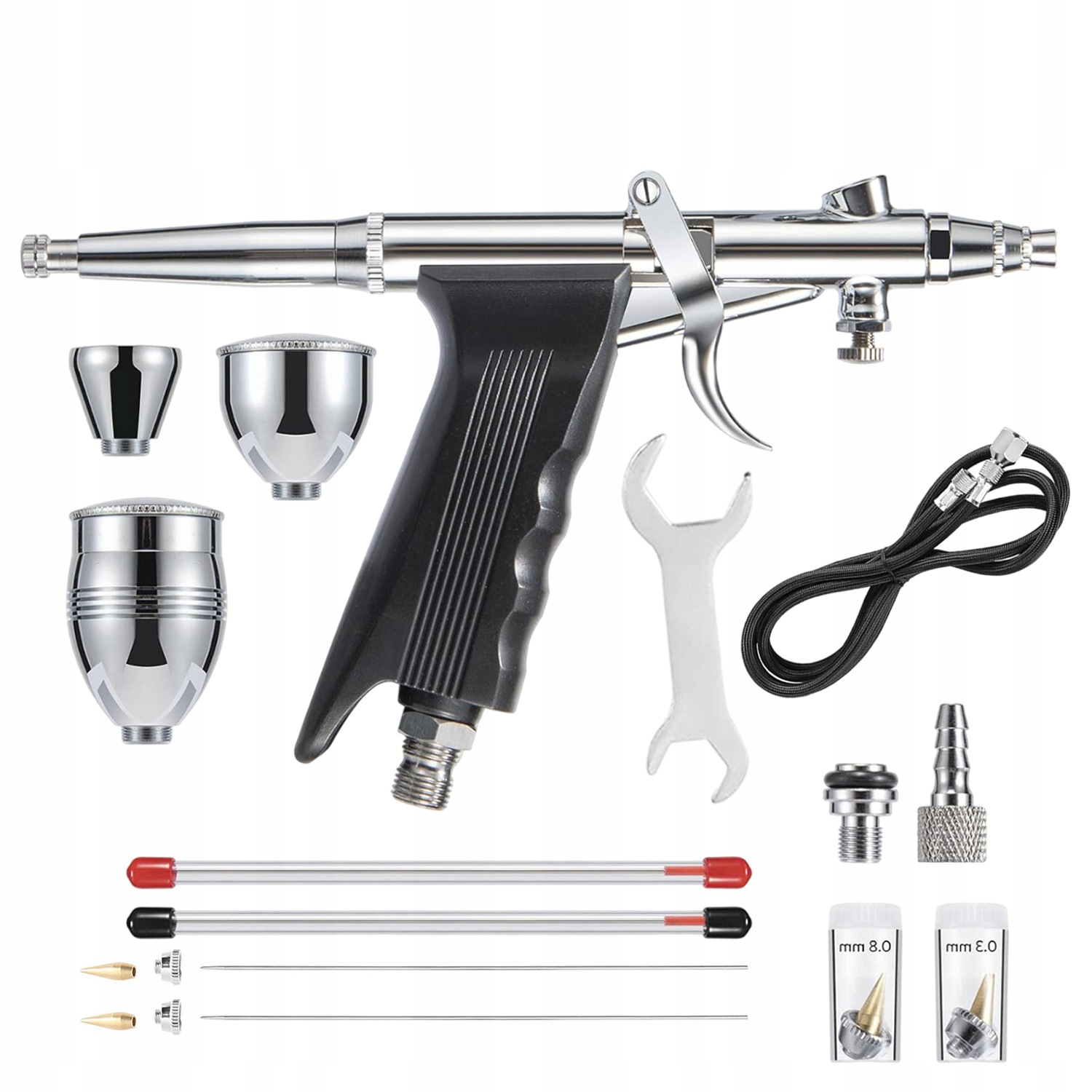 Modelářský Airbrush Malířská Pistole 3 Trysky Pro 0,3/0,5/0,8 MM