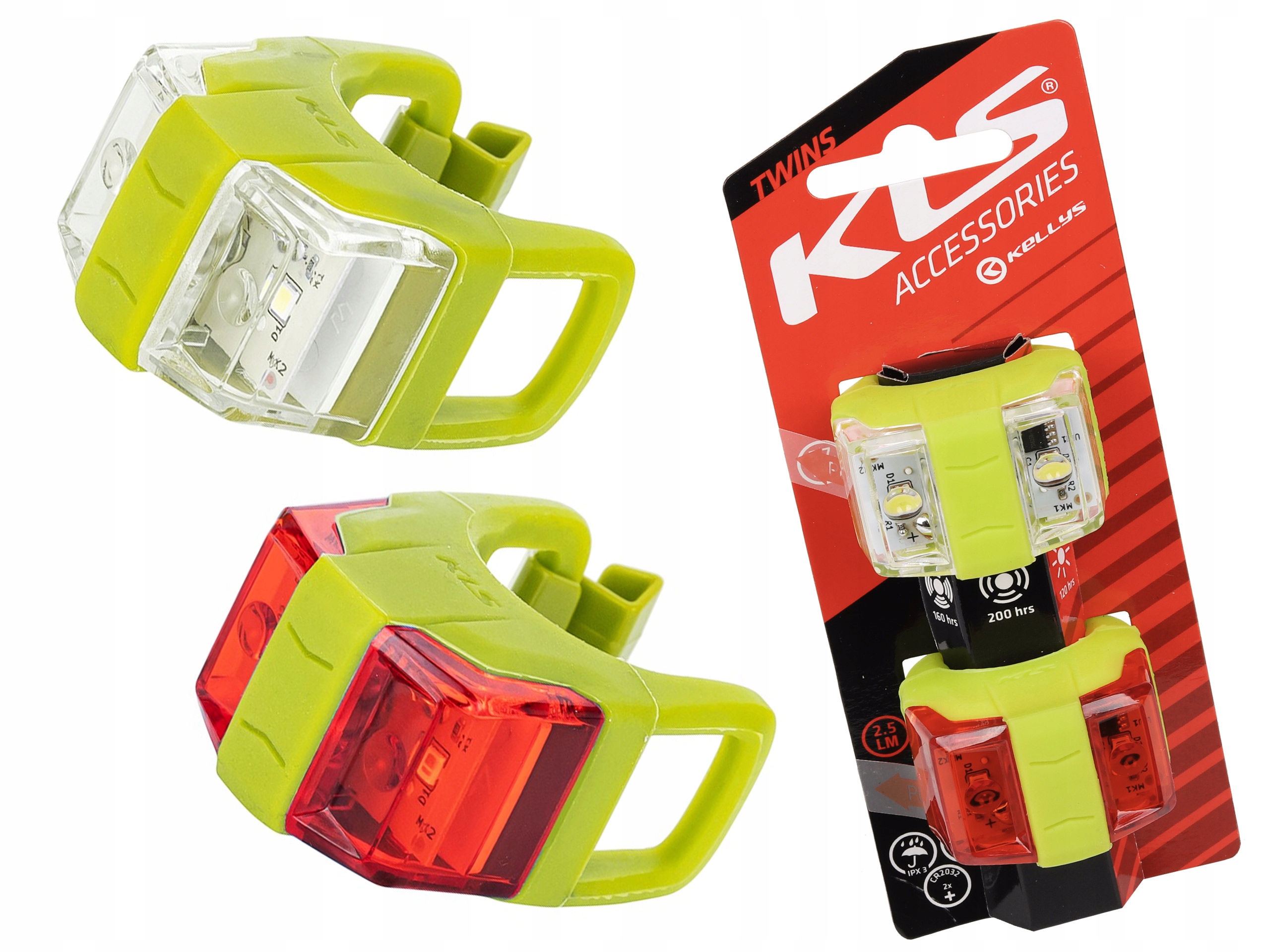 

Zestaw lampek Led Kellys Twins II lime