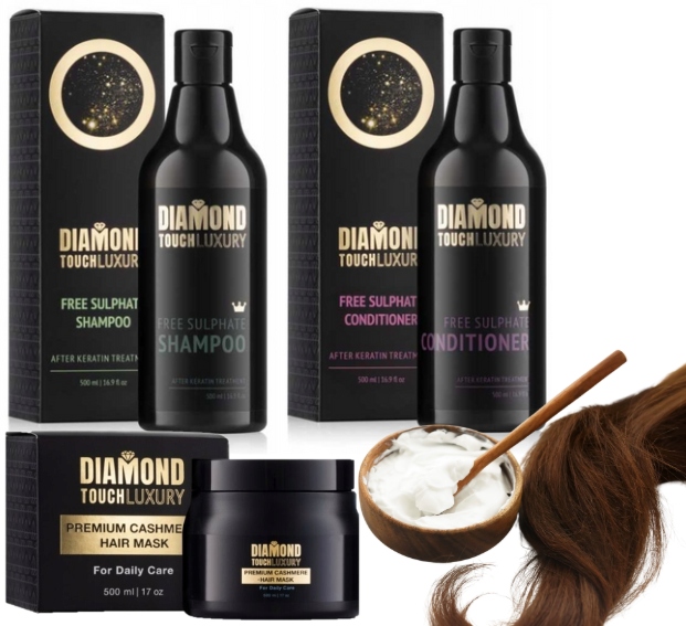 Zestaw po keratynowym prostowaniu szampon+odżywka+maska Diamond Touch