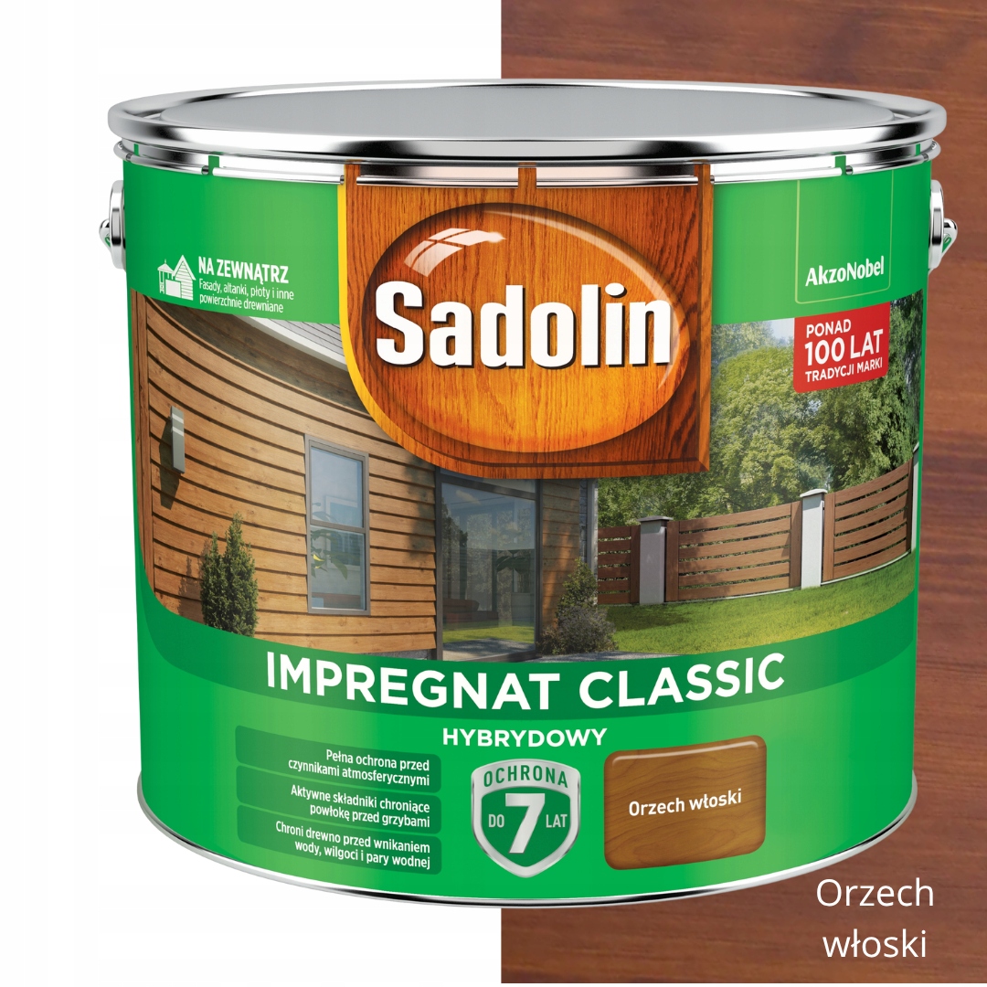Sadolin Classic Impregnat Ochronno-dekoracyjny Do Drzewa 9L Orzech Włoski