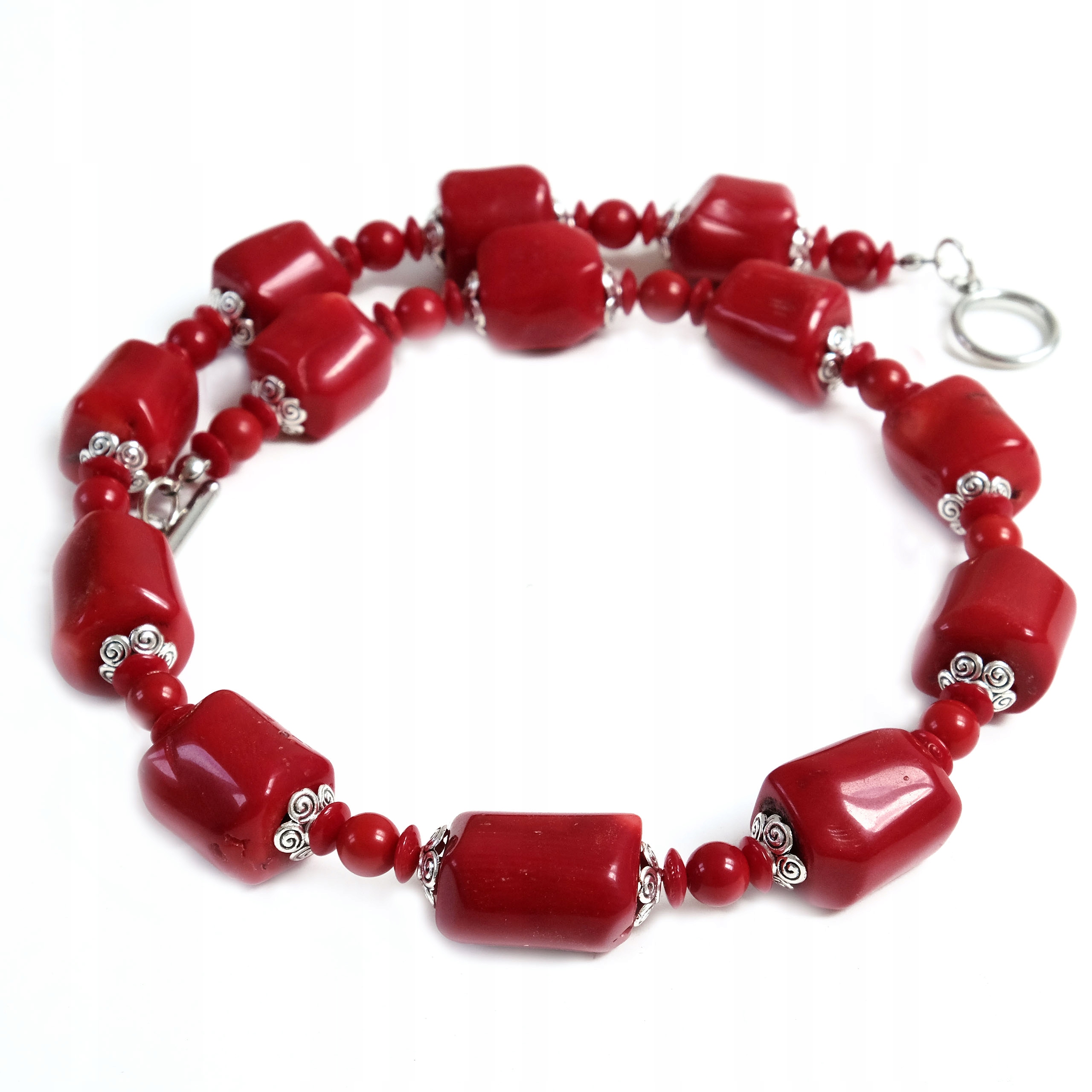 Velký korálový náhrdelník Pravé červené korálky Kolia Dárek pro manželku