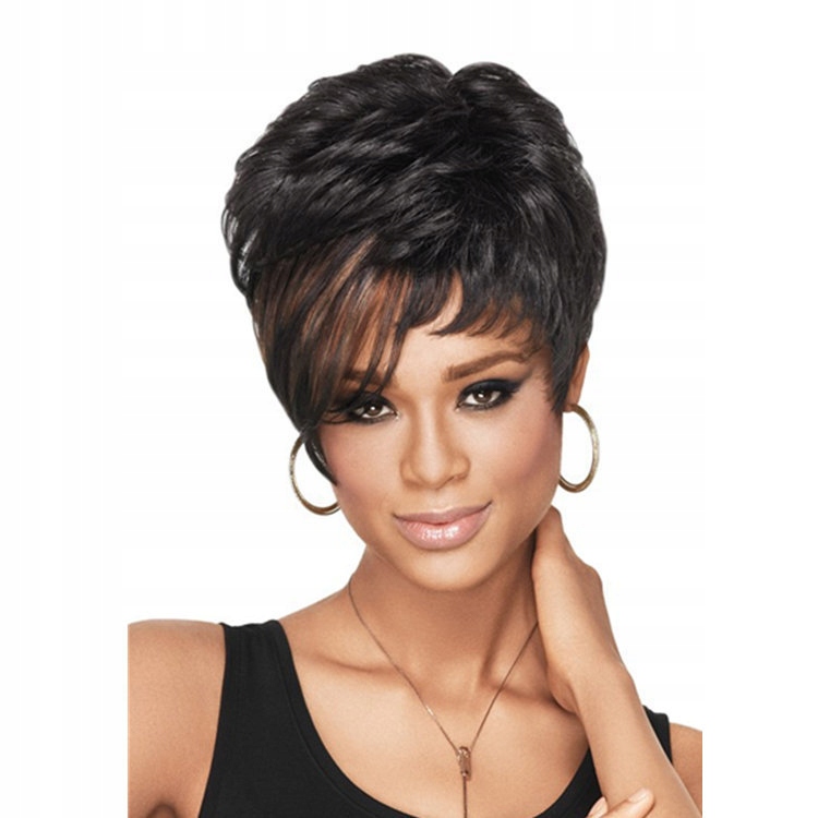 Paruka krátké syntetické vlasy černá dámská