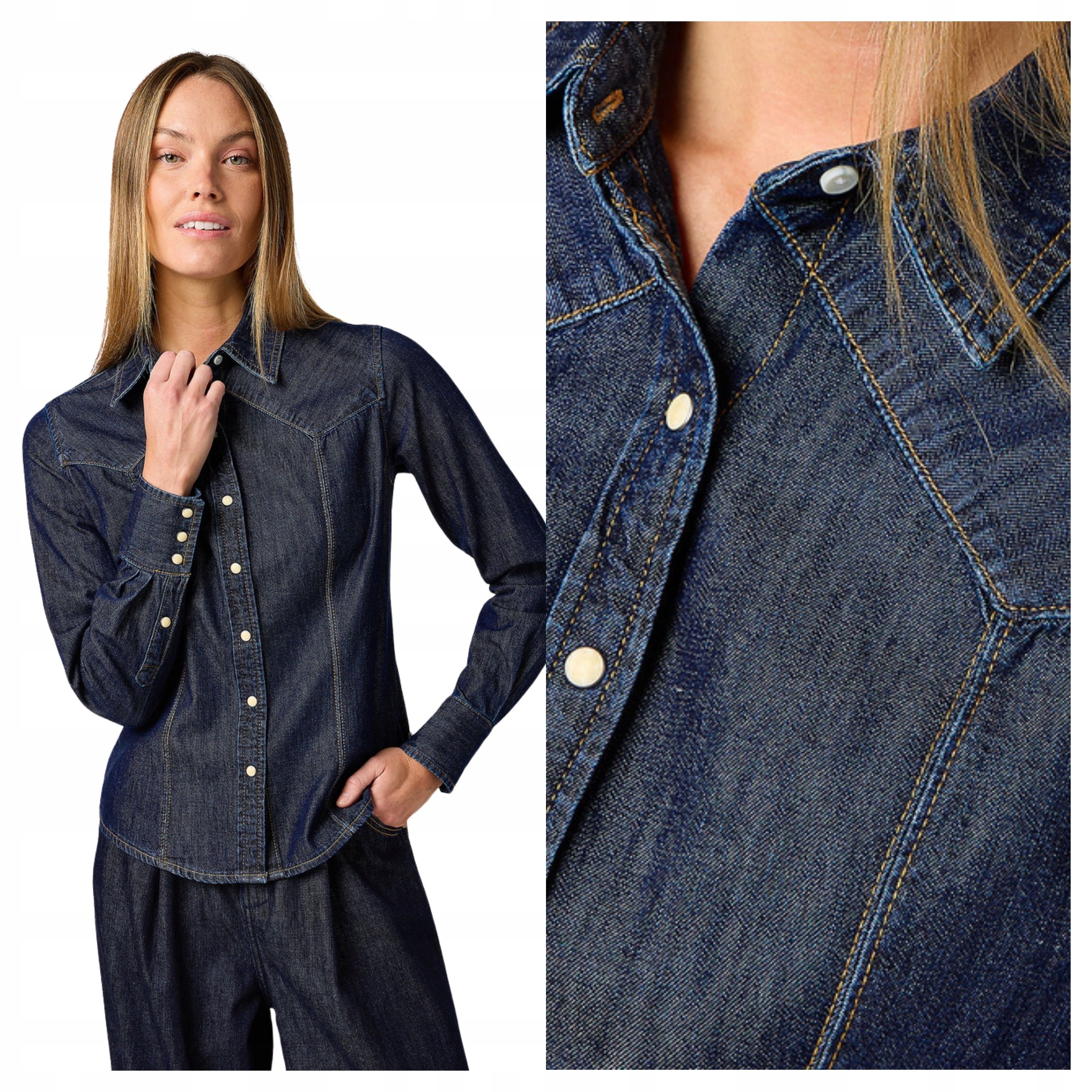 Dámská džínová košile Wrangler Exag Yoke Černá Regular Fit S