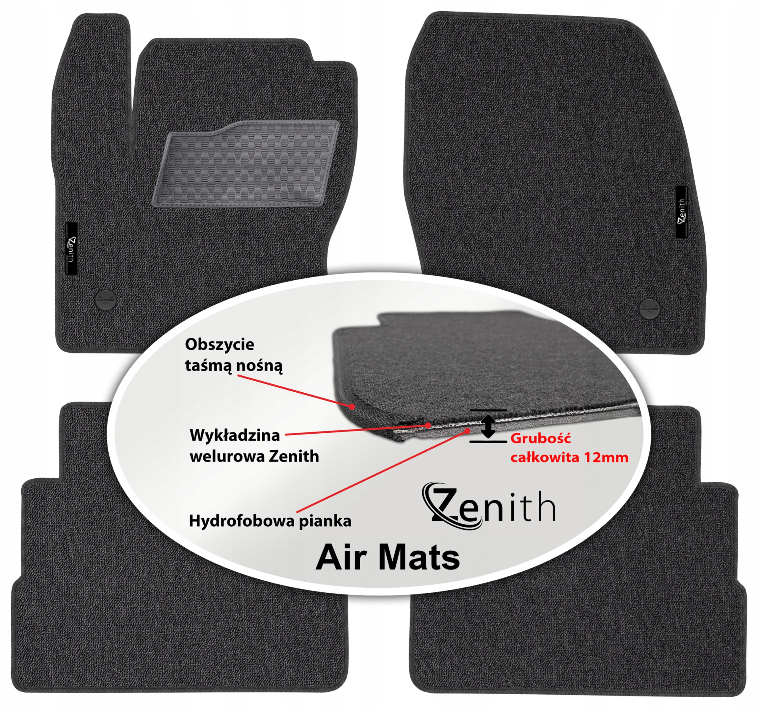 Ford Kuga II 2012-2019 Velurové koberce do auta Zenith Air Mats