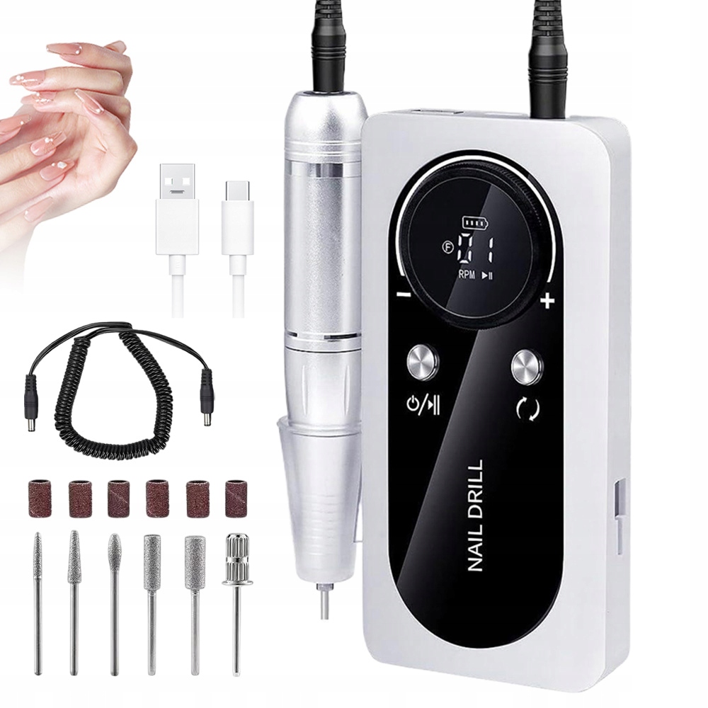 Bruska Na Nehty Manikúra Pedikúra Sada S LCD Obrazovkou Vysoká Kvalita