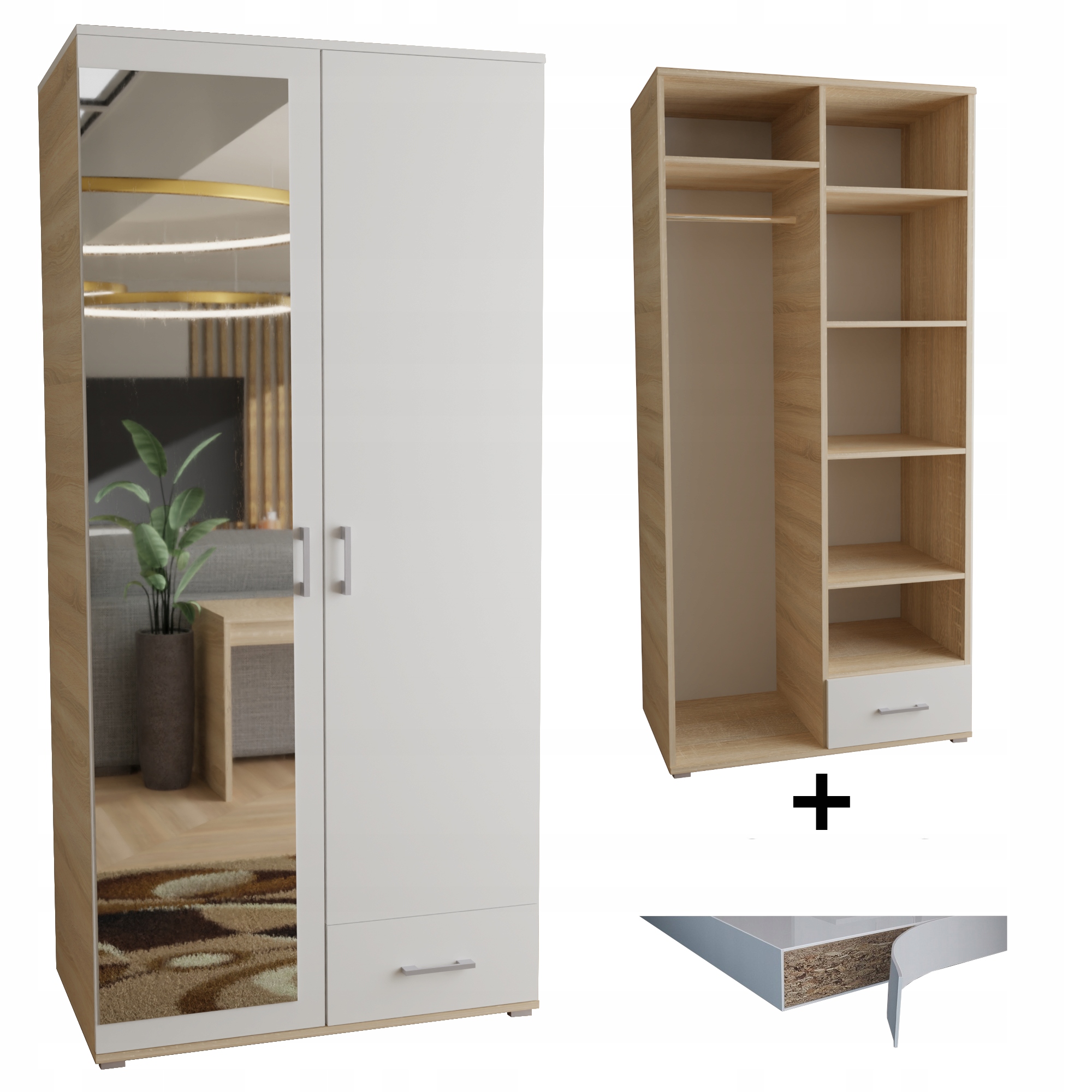 Skříň 80 CM sonoma bílá s prémiovou dýhou