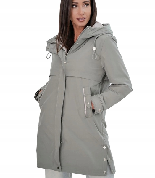 Stylový a teplý jarní kabát s kapucí Helena 48