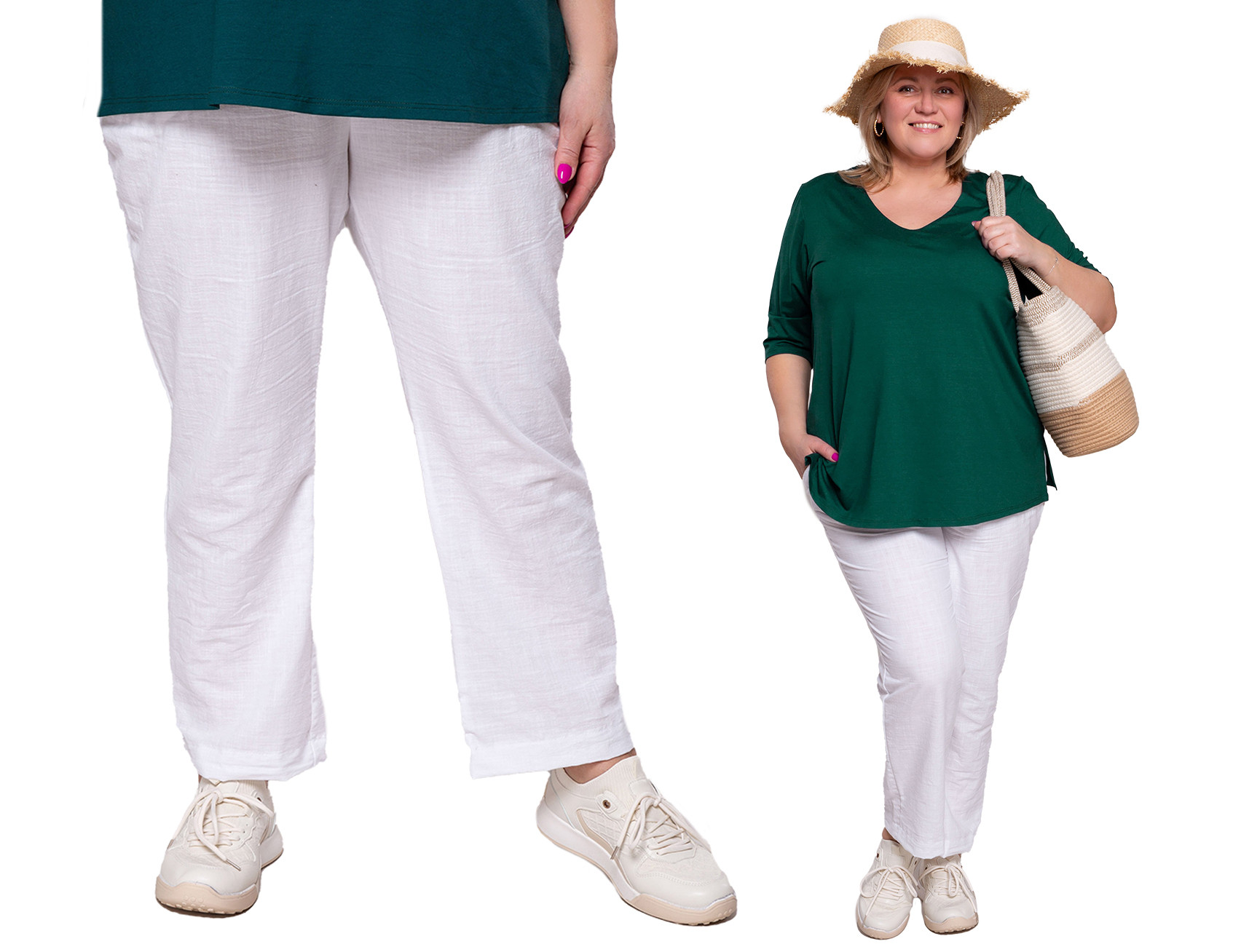 Bílé tenké kalhoty 60