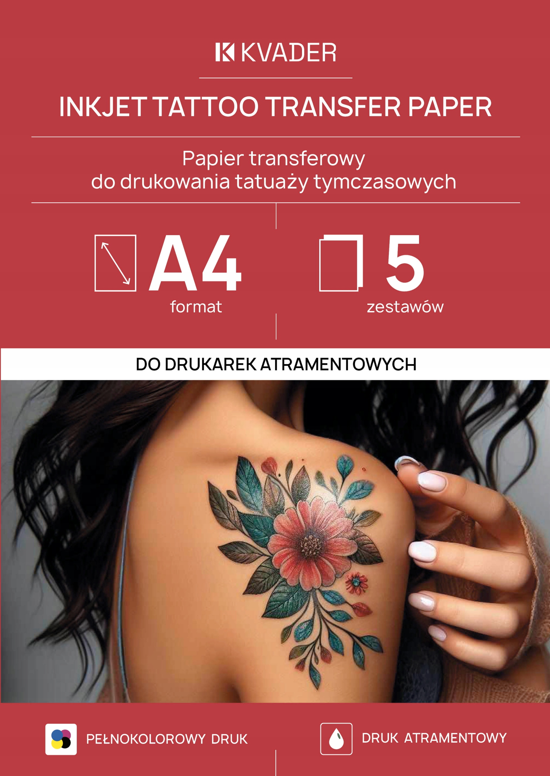A4 Papier Folia Do Tatuażu Halloween tattoo Drukarki Atramentowe 5 ark