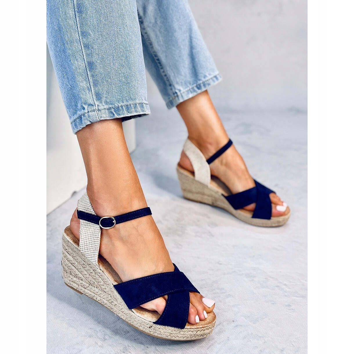 Niebieskie Zamsz Skóra ekologiczna Buty r.38 Rozmiar 38