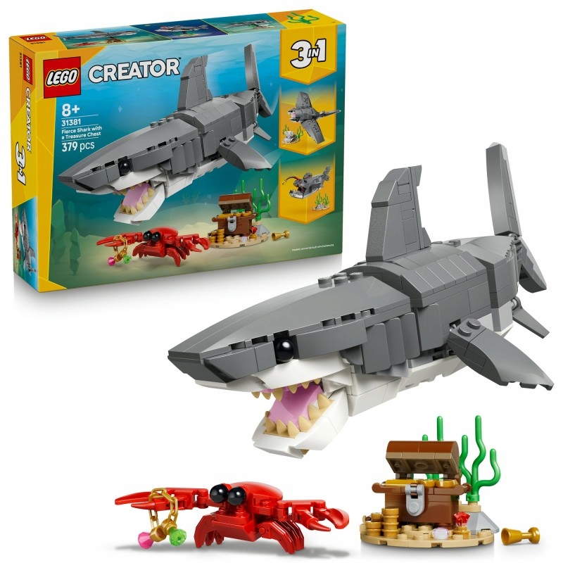 Lego 31381 Creator 3v1 Divoký žralok a truhla s pokladem
