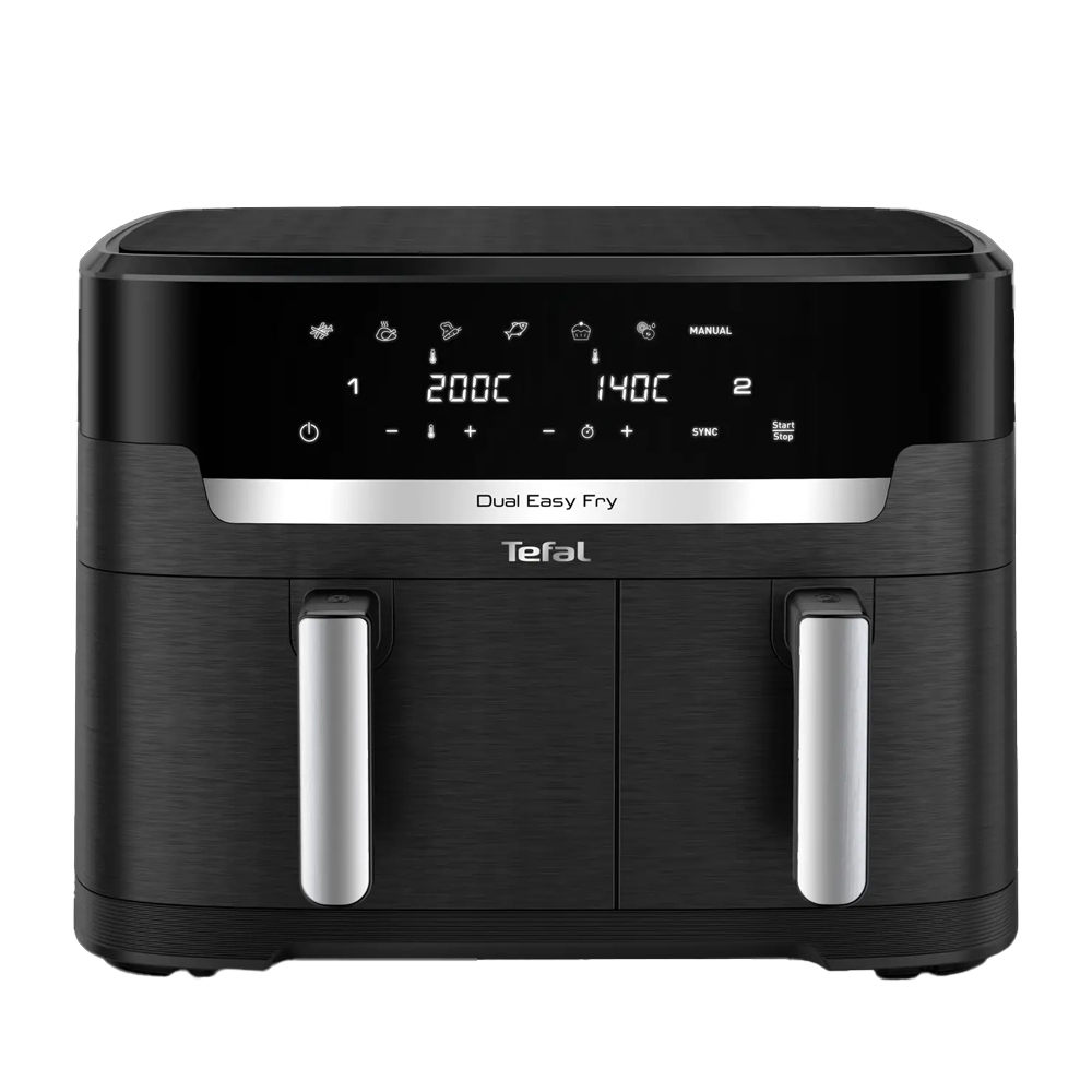 Horkovzdušná fritéza Tefal Dual Easy Fry XXL EY9428E0, černá