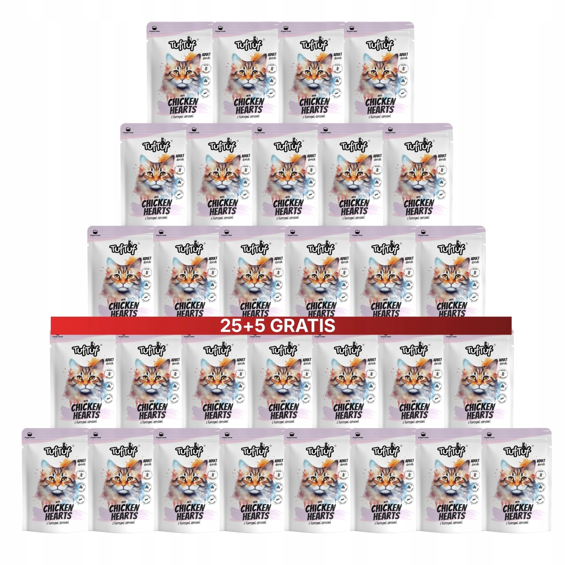 TufTuf mokra karma dla kota Kurze Serca saszetka 30x300g 25+5