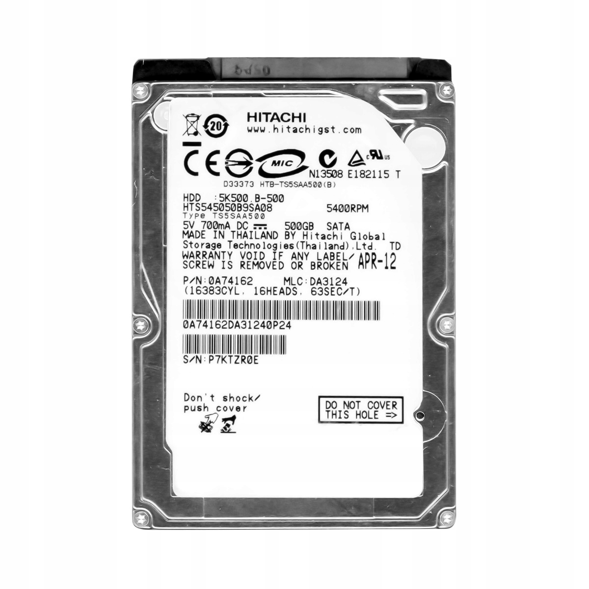 500GB 5.4K Sata II 2.5'' HTS545050B9SA08