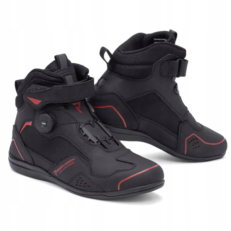 KRÓTKIE BUTY MOTOCYKLOWE REBELHORN SPARK II BLACK/RED MIASTO TURYSTYKA 45