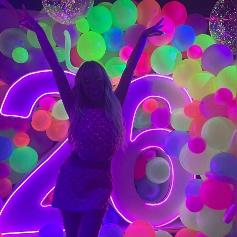 UV Neon Fluorescencyjny Balon Dekoracje Urodzinowe Kształt okrągły