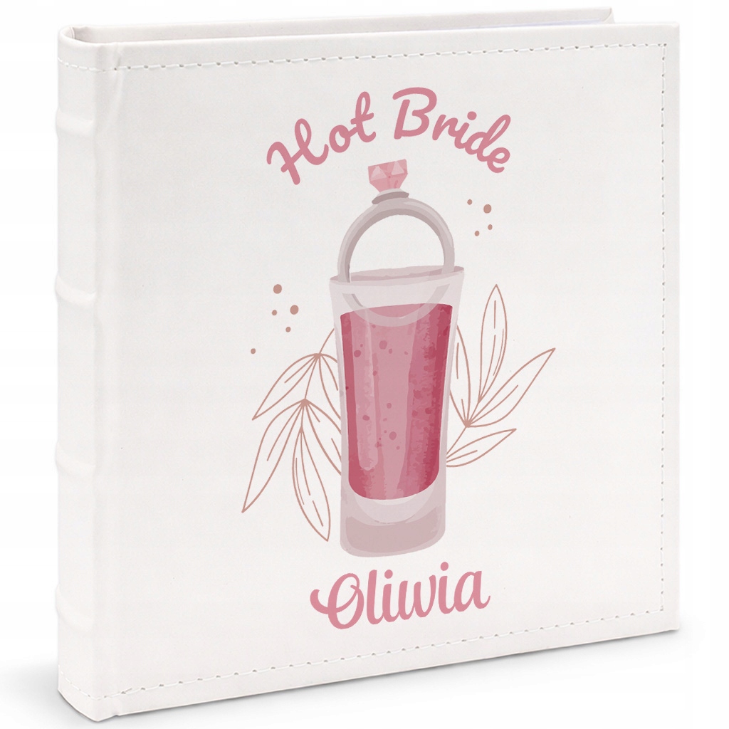 Kožený album Bílý 10 cm x 15 cm na fotografie Hot Bride *jméno* jako Dárek