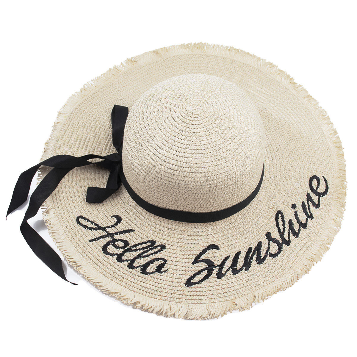 

Kapelusz damski Słomkowy Duży z napisem Beżowy