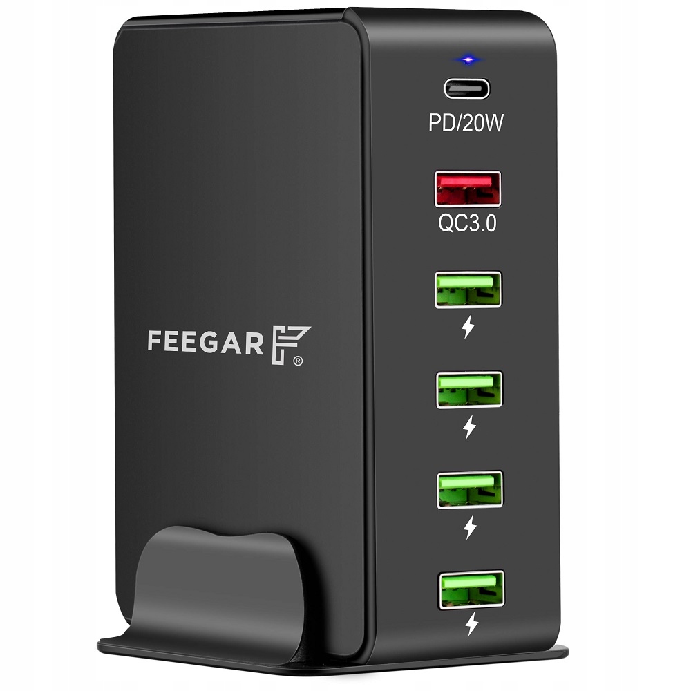 Feegar Tower Síťová nabíječka 86W 6x Usb Typ C Pd Qc 3.0