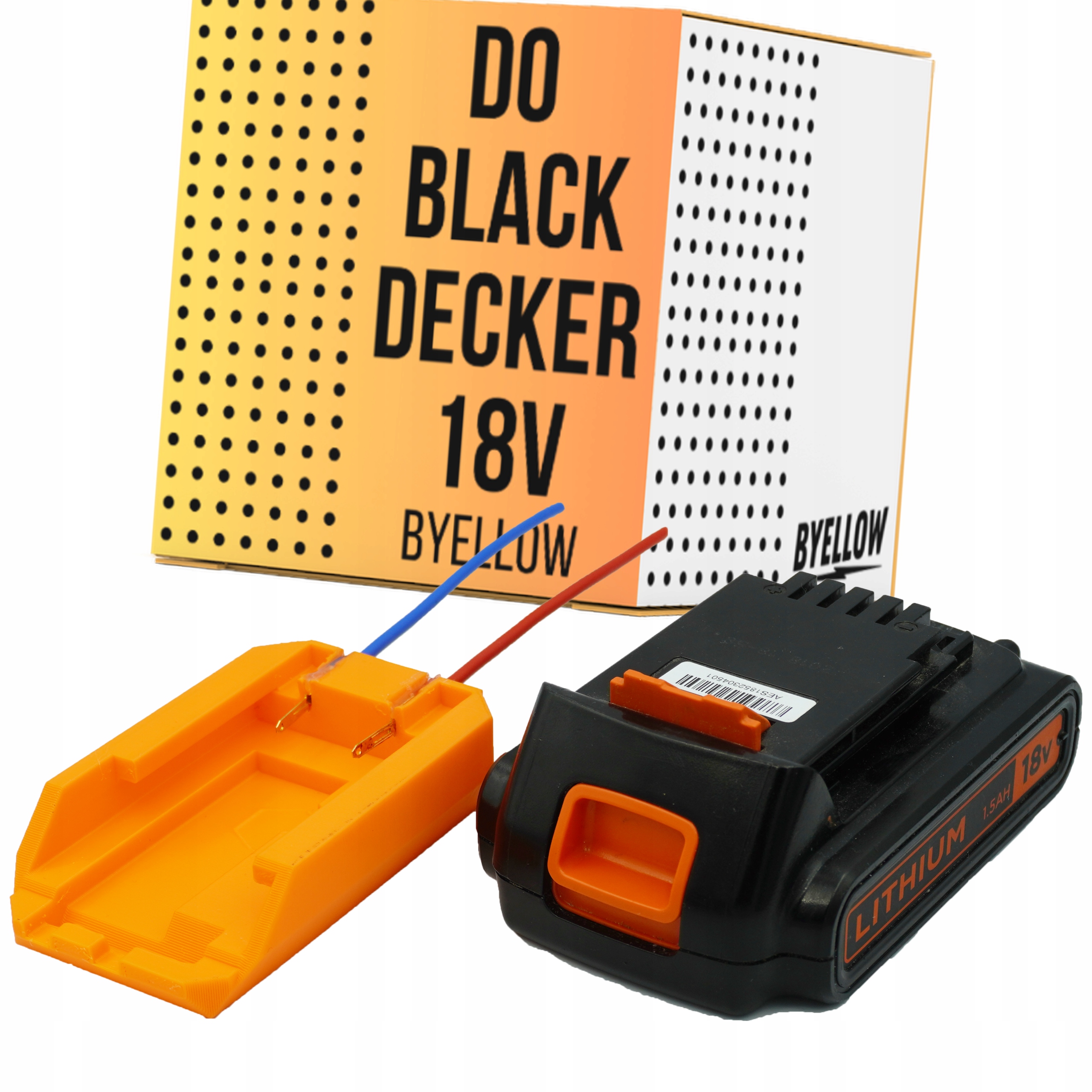 Adapter do baterii BLACK DECKER 18V akumulatora (ADAPTER_DO_BD_BYELLOW ...