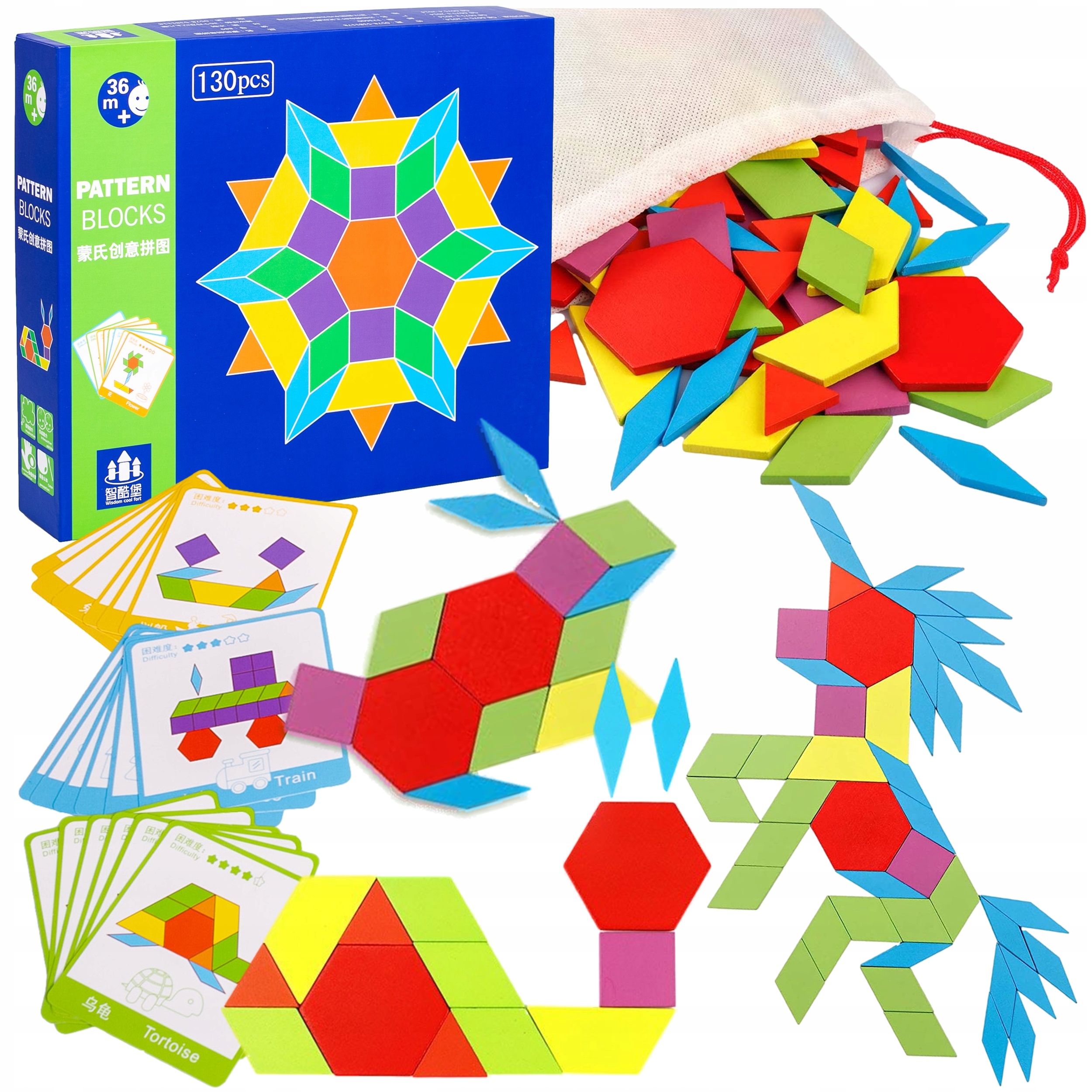 

Drewniane Puzzle Układanka Gra Logiczna Montessori