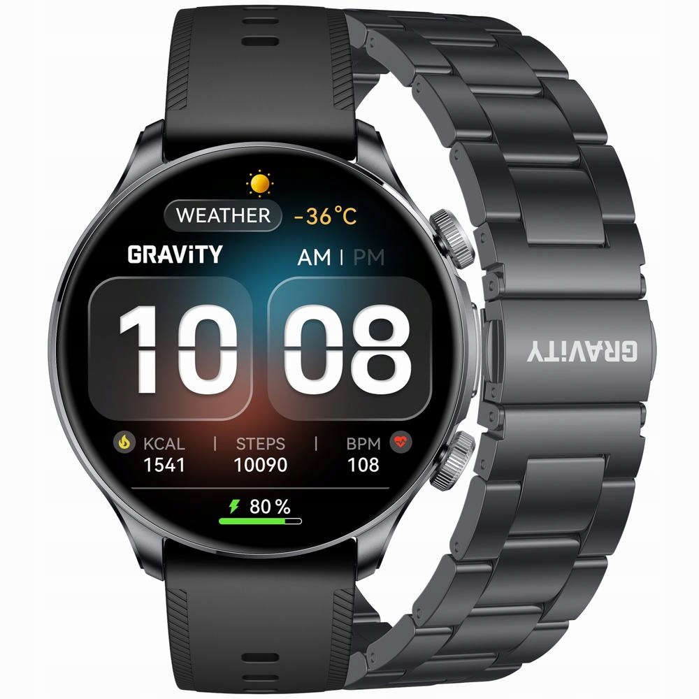 Chytré Hodinky Pánský Gravity GT35-2- Amoled, Doplňkový Pásek (sg049b) Gravírování