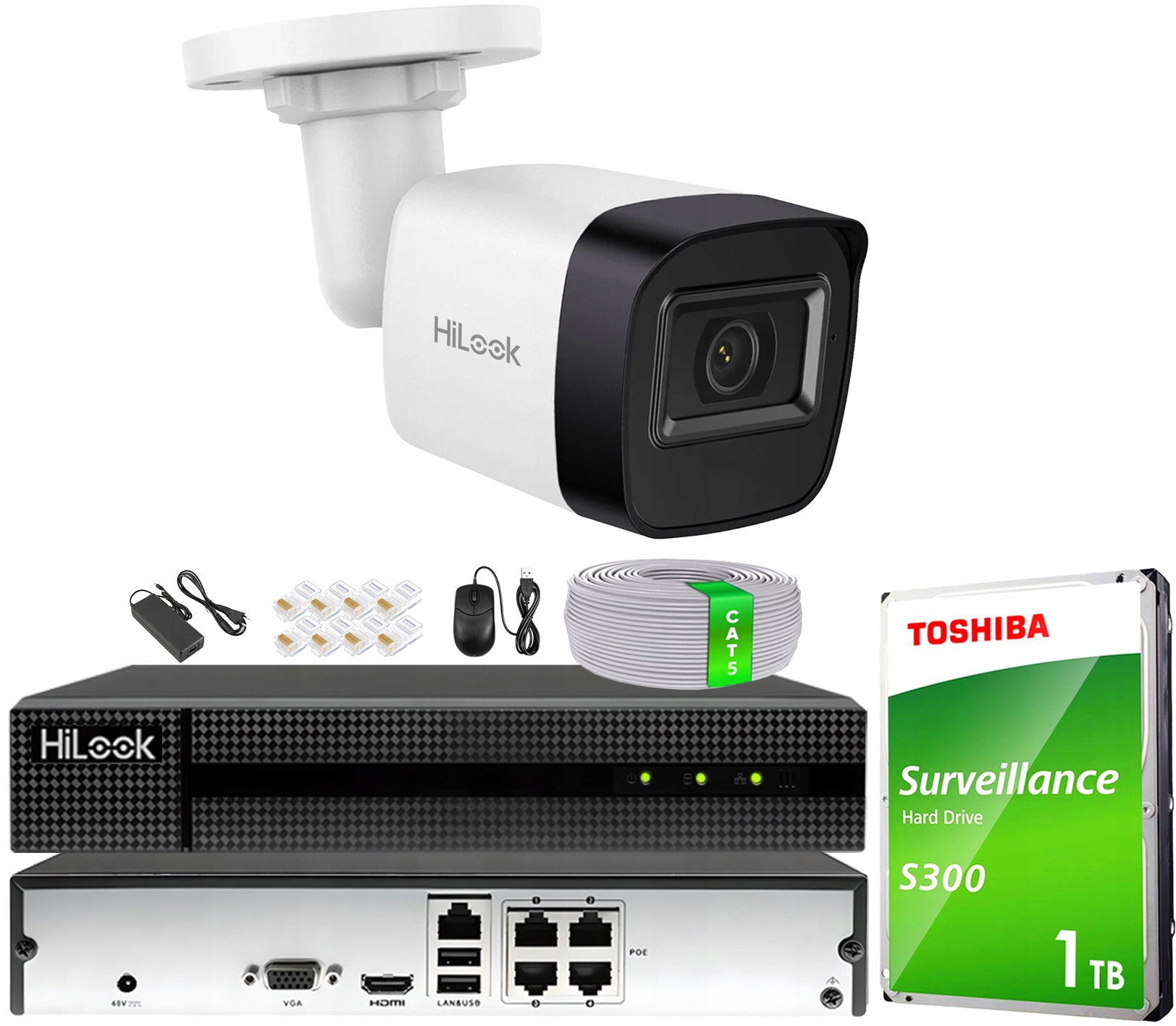 Sada Ip monitorovania do domu 4Mpx kamera na krútenú dvojlinku Nahrávač Disk 1TB