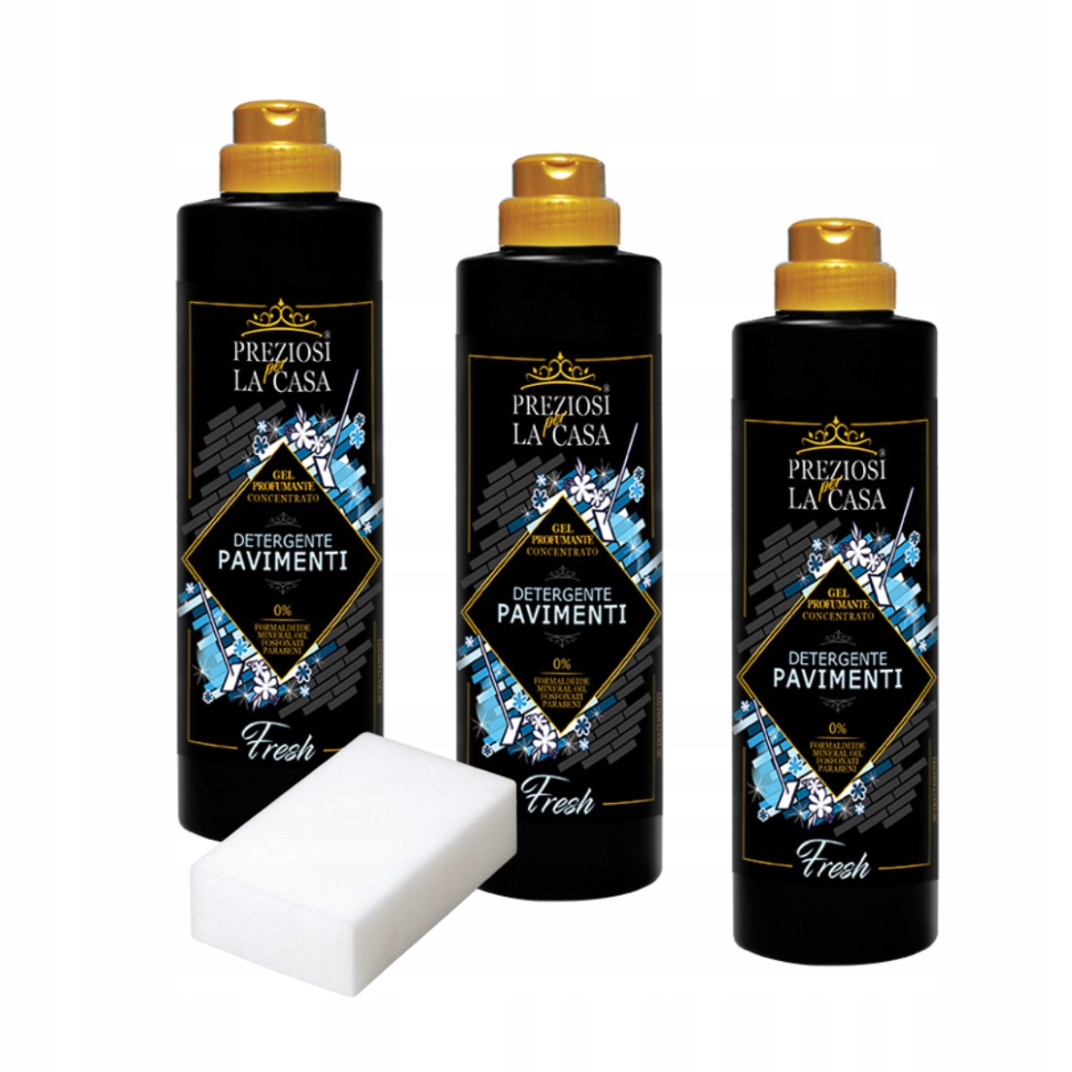 Levně Preziosi 3 x koncentrát na mytí podlah Fresh 750 ml kouzelná houbička