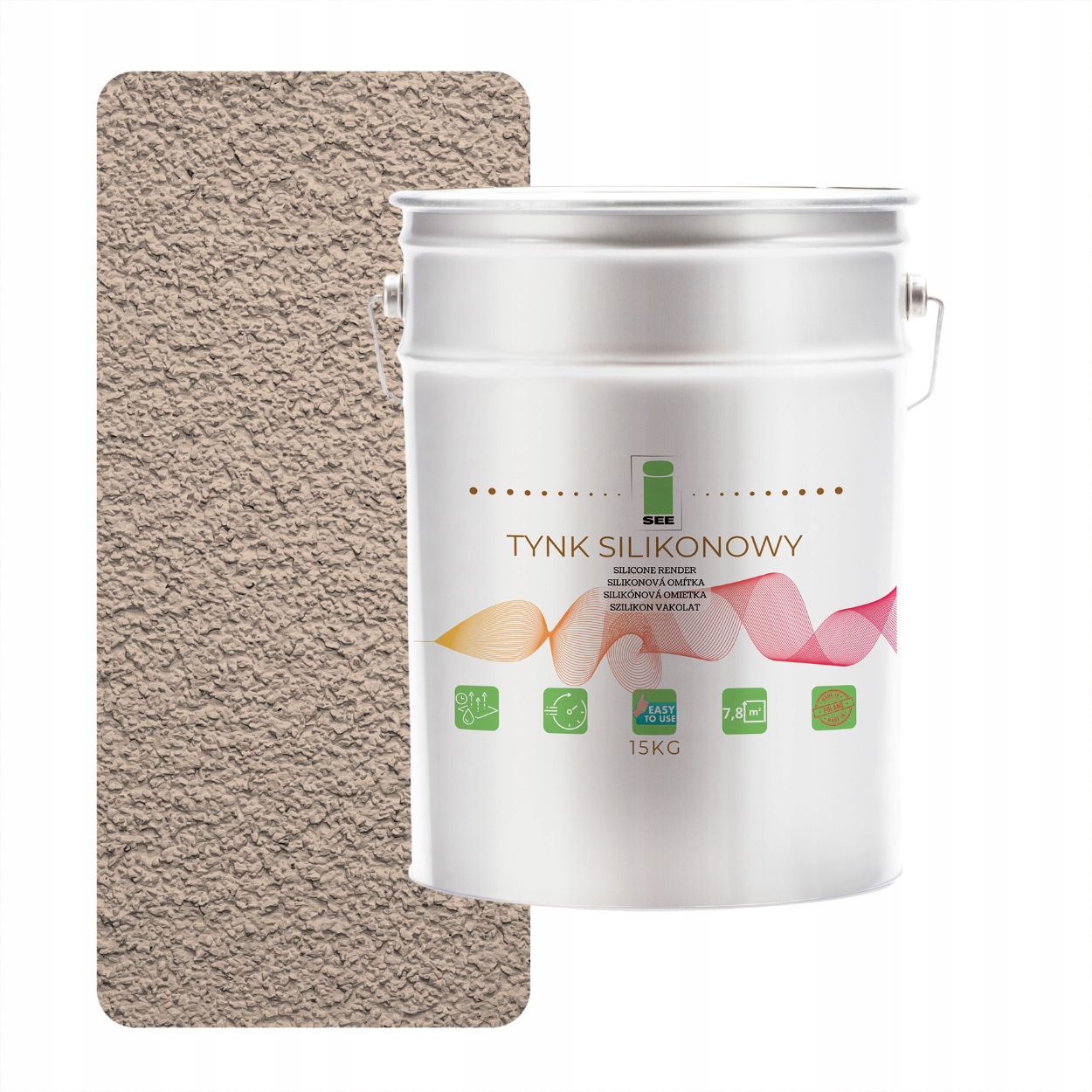 Silikonová Fasádní Omítka Vyztužená Béžovou Perleťovou Barvou 1.5 MM, Trvanlivá 15 Kg