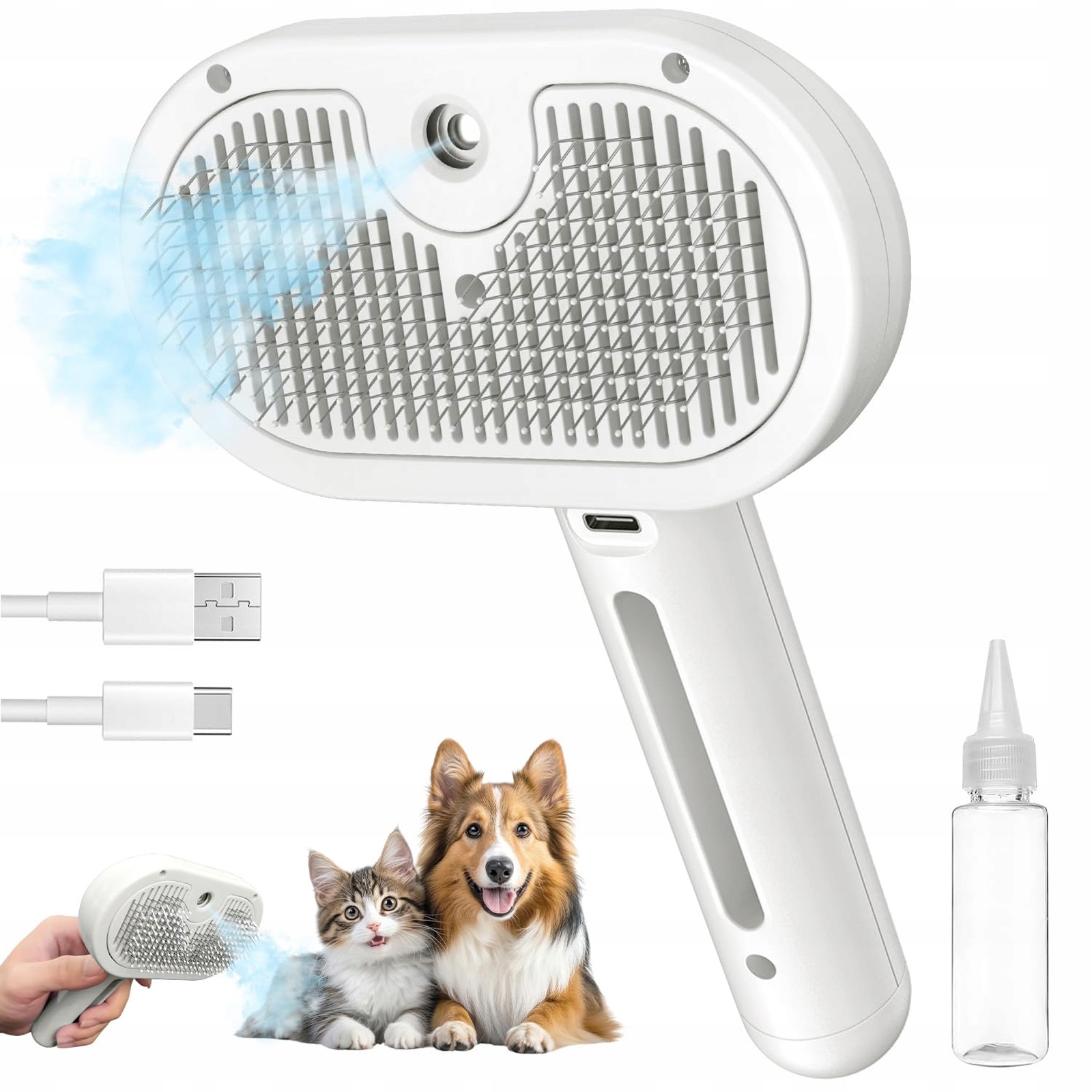 Levně Inovativní Parní Kartáč Pro Kočky A Psy 3V1 – Ideální Pro Čištění