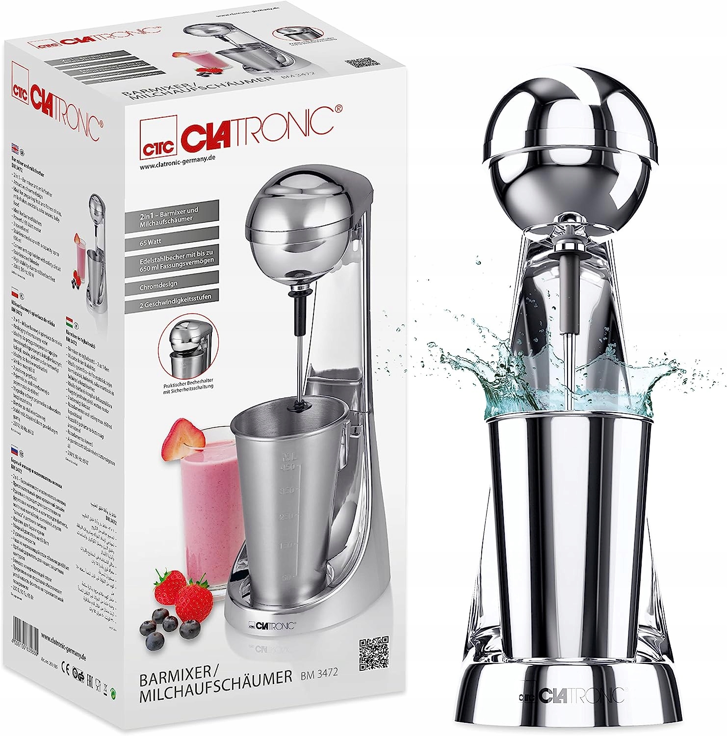 Spieniacz Do Mleka Barowy Blender Mikser 450ml-Zdjęcie-0