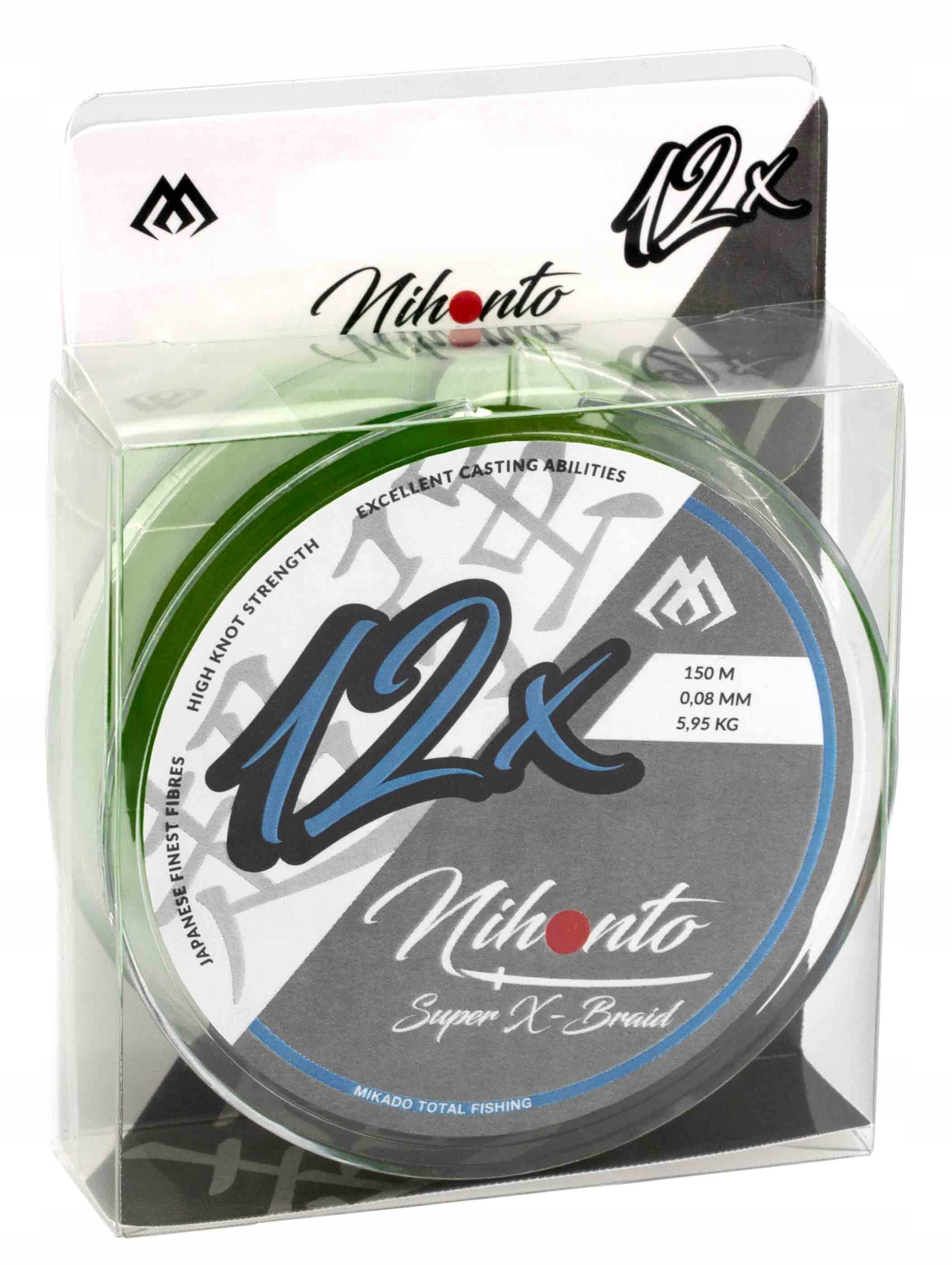 Mikado Plecionka Nihonto Super-X Braid 12-Splotowa 0.16mm/150m Zielona