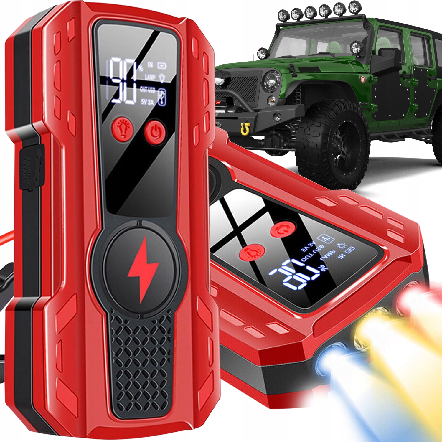 Urządzenie Rozruchowe Do Samochodu 1000A Rozruch Jump Starter Powerbank