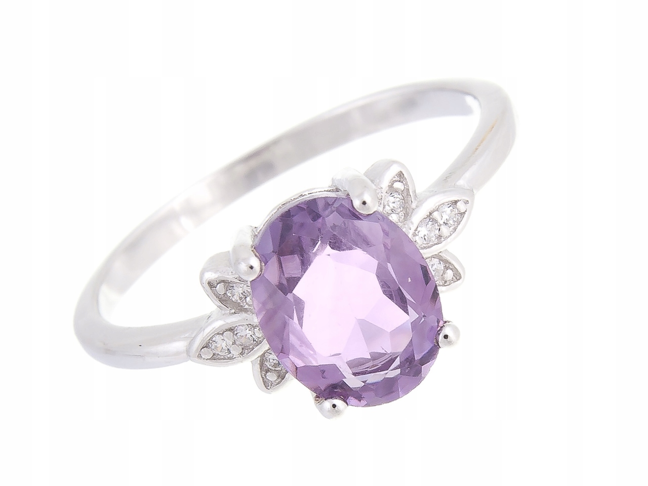 Stříbrný Prstýnek Prsten Vel 26 Přírodní Ametyst