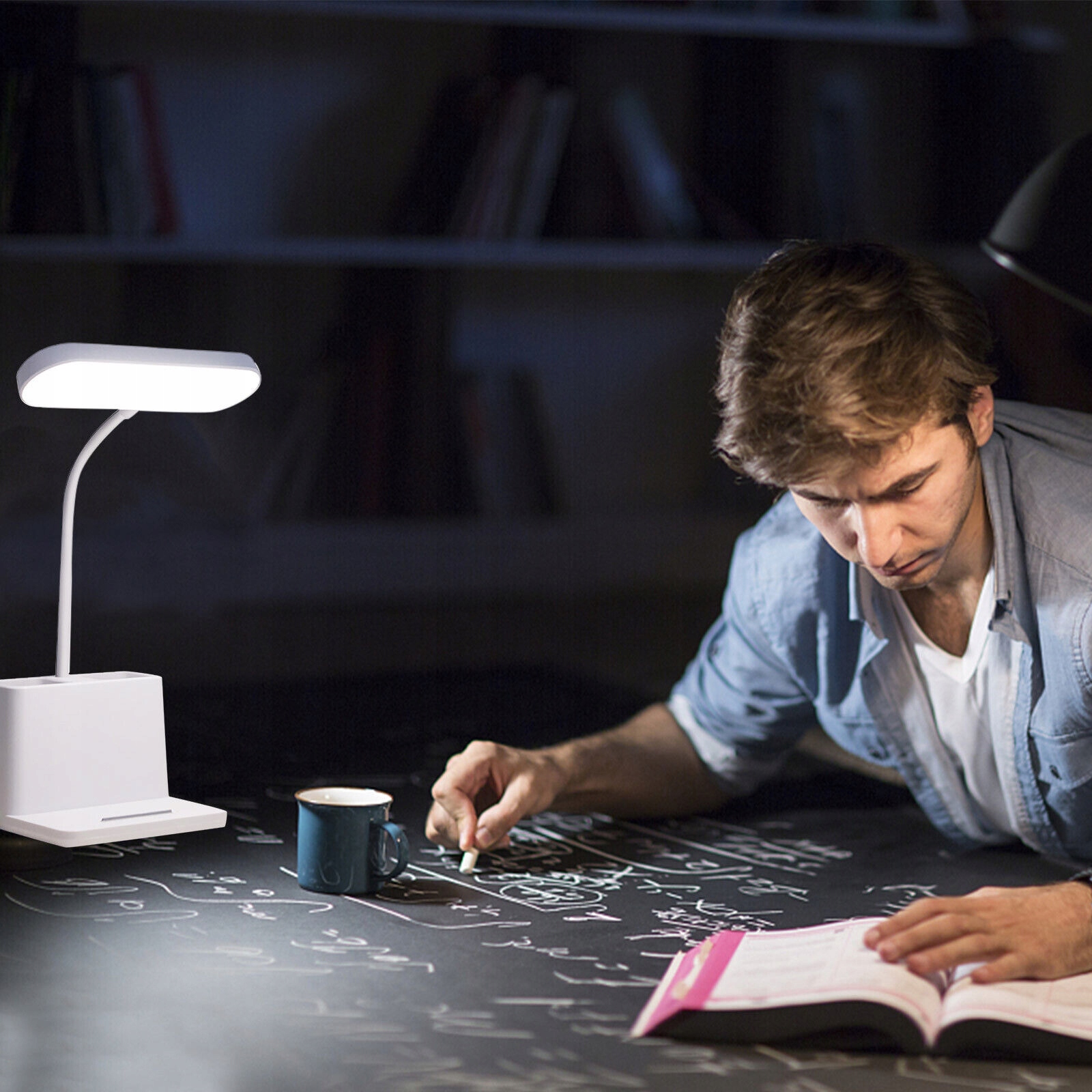 Lampka biurkowa szkolna do biura LED USB organizer Marka inna