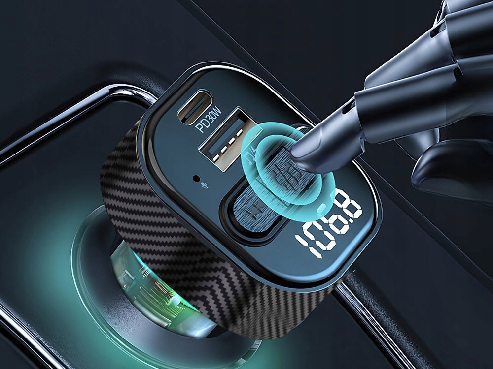 AUTOMOBILOVÝ VYSÍLAČ FM MP3/WMA USB A+USB C 30W BLUETOOTH 5.3 LED QC 3.0 Prohlášení o shodě CE