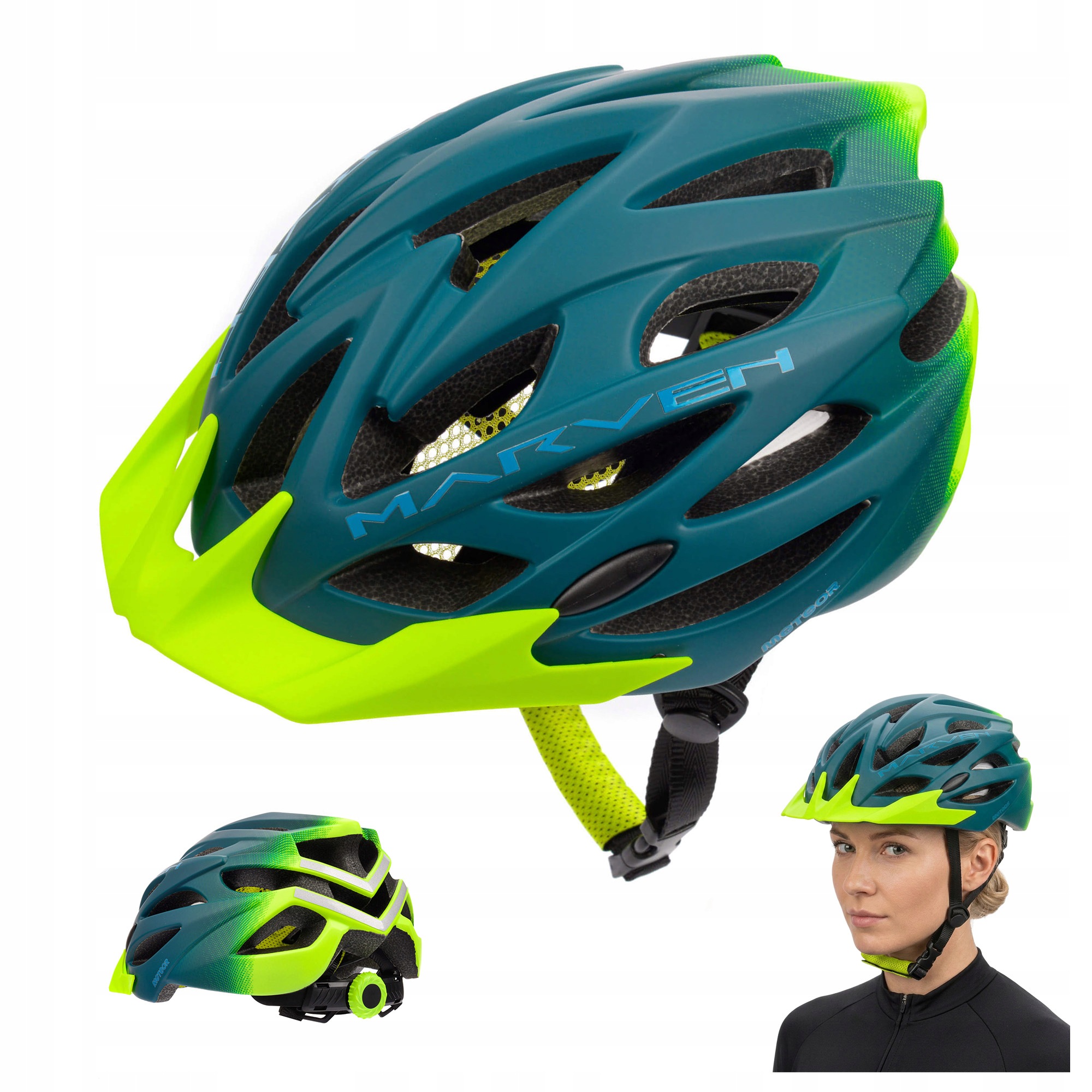 Lehká nastavitelná cyklistická přilba na kolo s kšiltem Meteor Marven M 55-58 cm