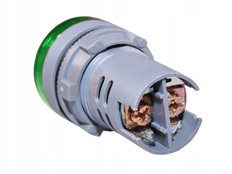 Woltomierz okrągły 22mm 230VAC 100-500V zielon Stan opakowania oryginalne