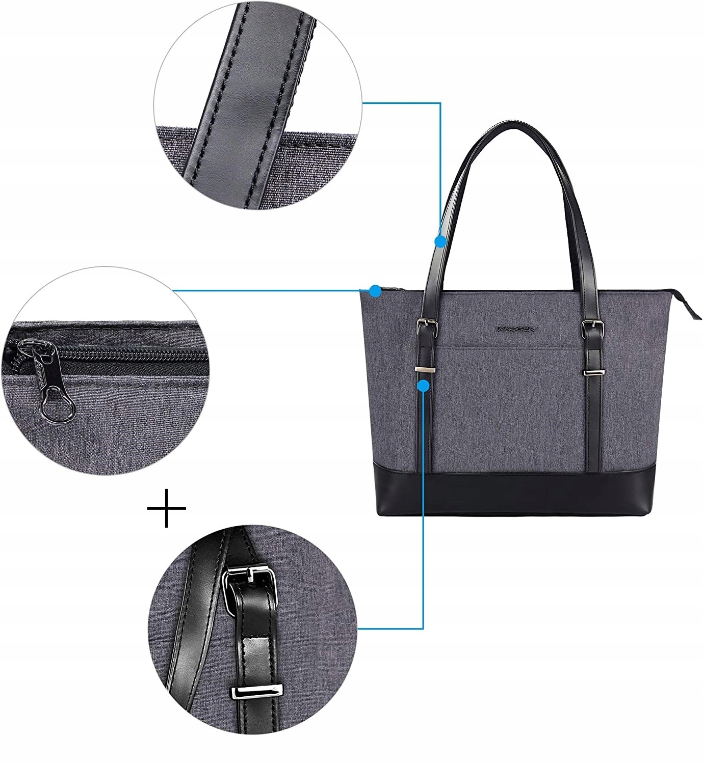 KROSER TORBA TOREBKA NA LAPTOPA 15,6" SZARA EAN (GTIN) 0705353600197