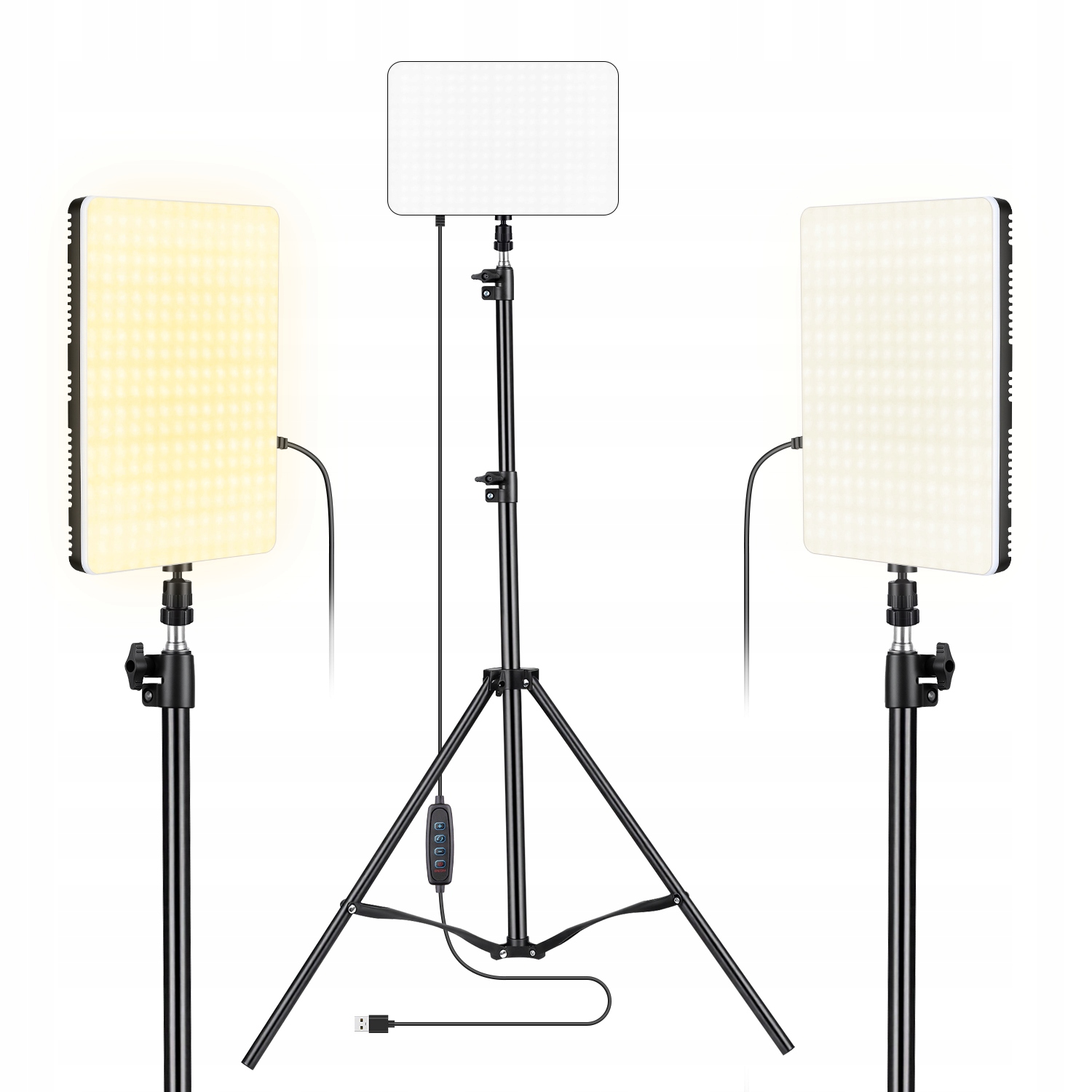 2 x Profesionální Studiová Lampa Pro Fotografie Led Panel Video Stativ 210 CM